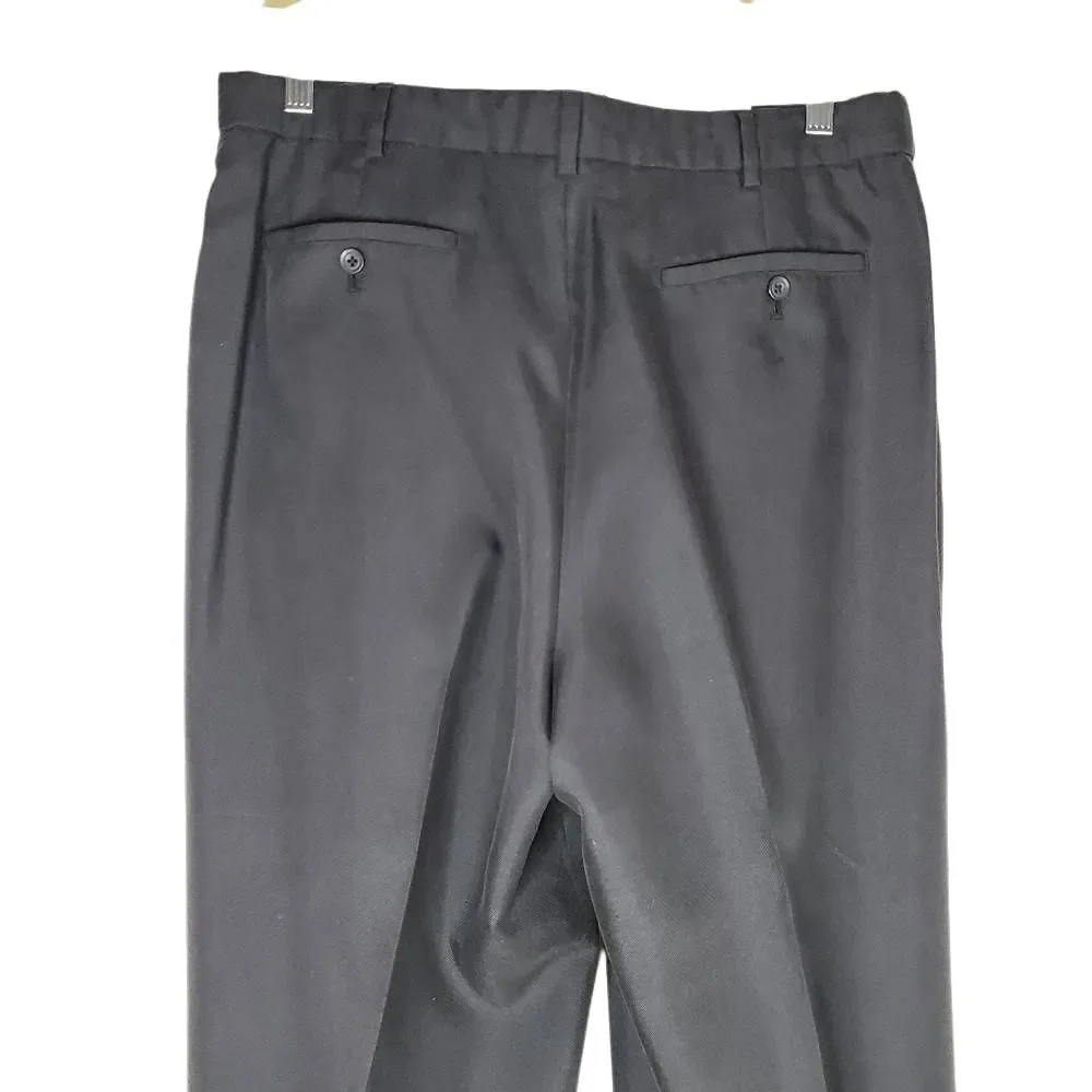 Claiborne Pleated Front Cuffed Hem Classic Meru Dress Pants‎ Black Size 36/32